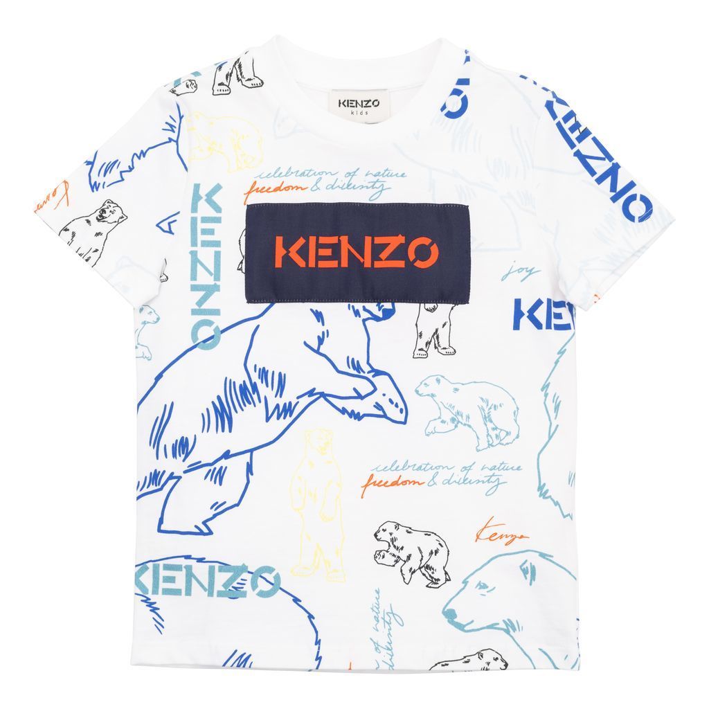kenzo-White Logo T-Shirt-k25660-10p