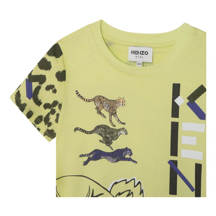 kenzo-Yellow Tiger Print T-shirt-k25657-521