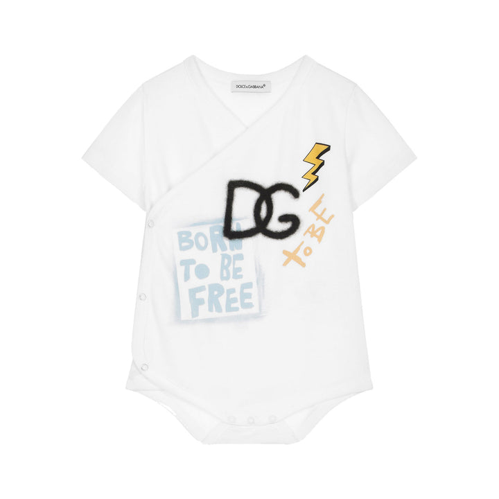 White Logo Babysuit