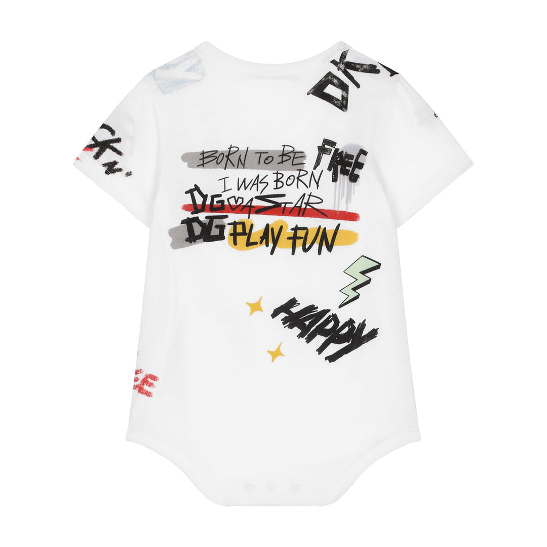 White Logo Babysuit