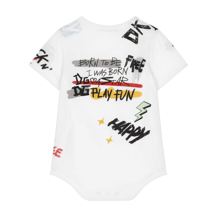 White Logo Babysuit