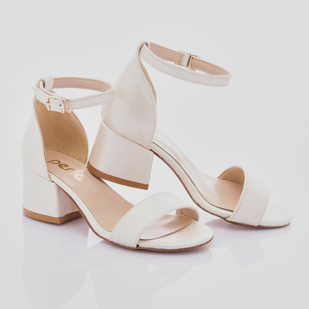 Pearl White Sandal-Strap Heels kids atelier
