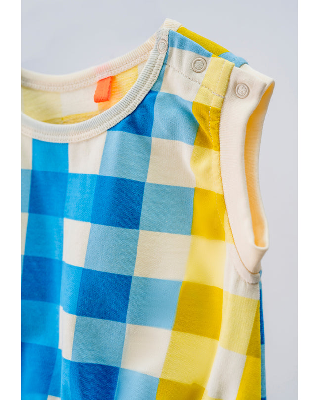 Multicolor Plaid Print Sleeveless Romper