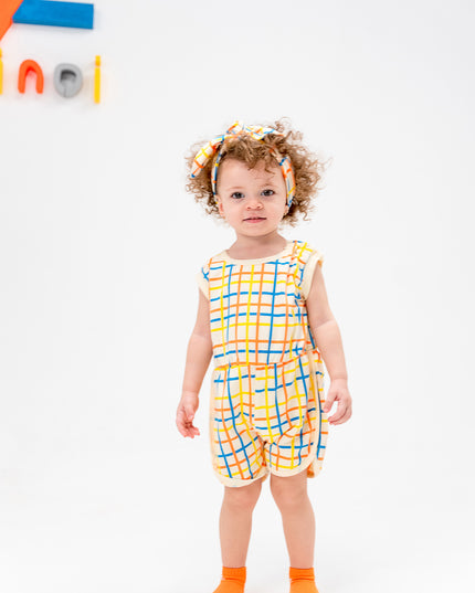 Multicolor Plaid Print Sleeveless Romper