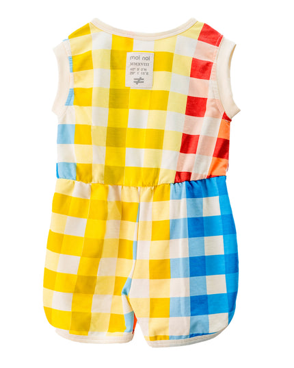 Multicolor Plaid Print Sleeveless Romper