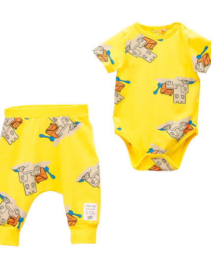 kids-atelier-moi-noi-gender-neutral-baby-girl-boy-yellow-sand-castle-graphic-babysuit-outfit-mn6018-yellow