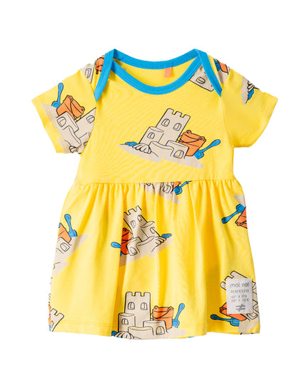 kids-atelier-moi-noi-baby-girl-yellow-sand-castle-print-knitted-dress-mn8019-yellow