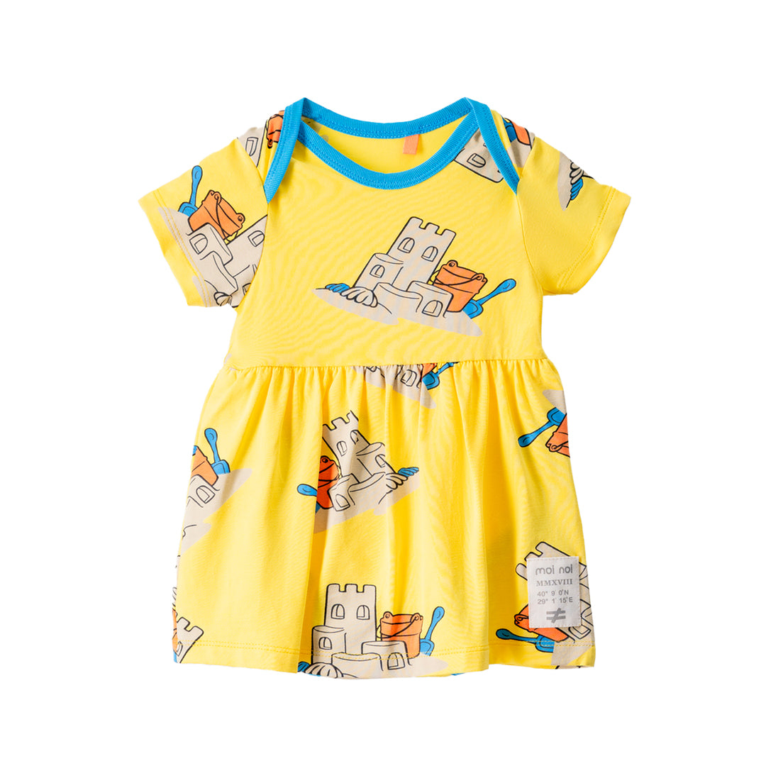 kids-atelier-moi-noi-baby-girl-yellow-sand-castle-print-knitted-dress-mn8019-yellow