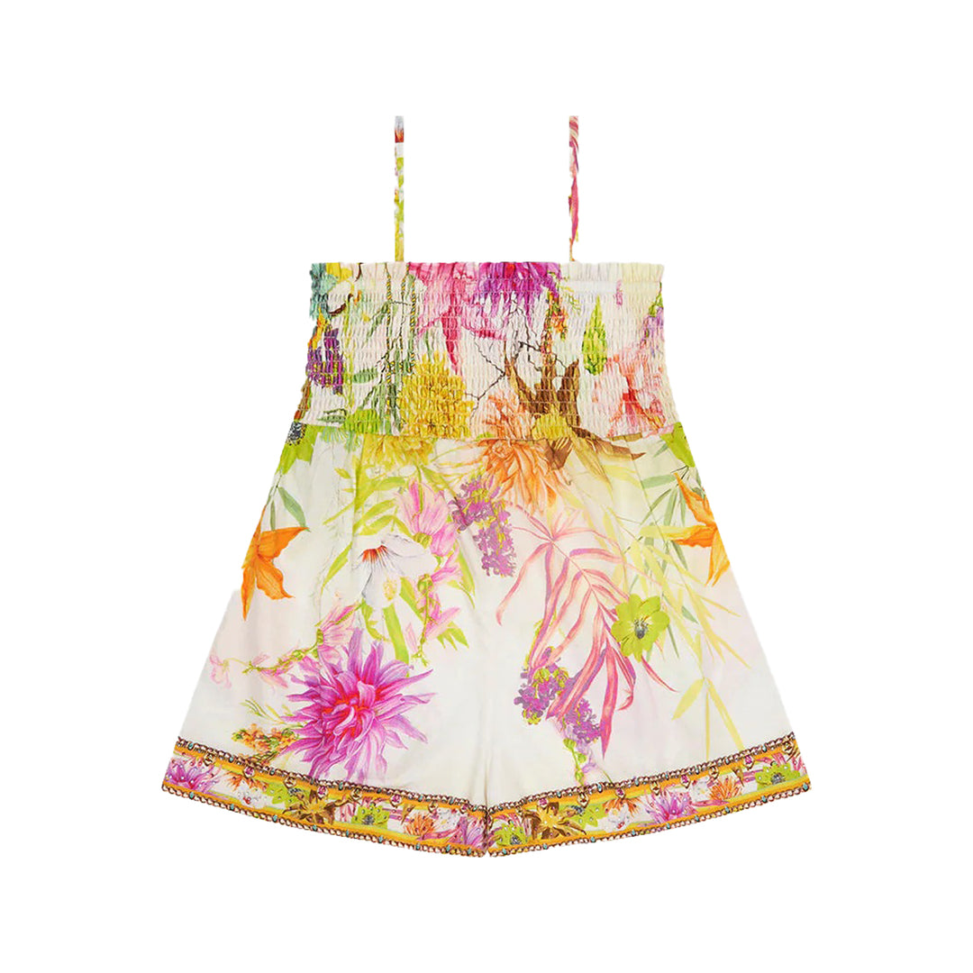Multicolor Playsuit With Shirring