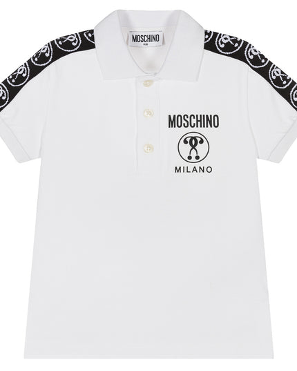 moschino-White Cotton Piqué Polo Shirt-hum04a-lfa01-10101