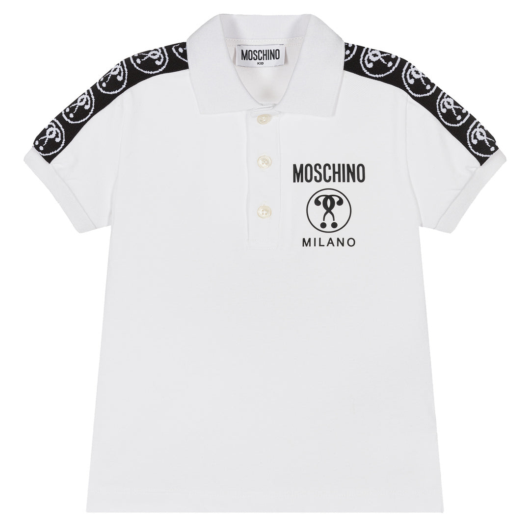 moschino-White Cotton Piqué Polo Shirt-hum04a-lfa01-10101