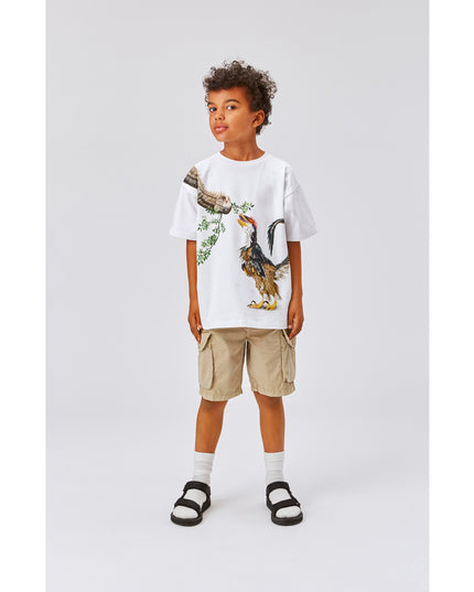 White Rillo Dino Meeting T-Shirt