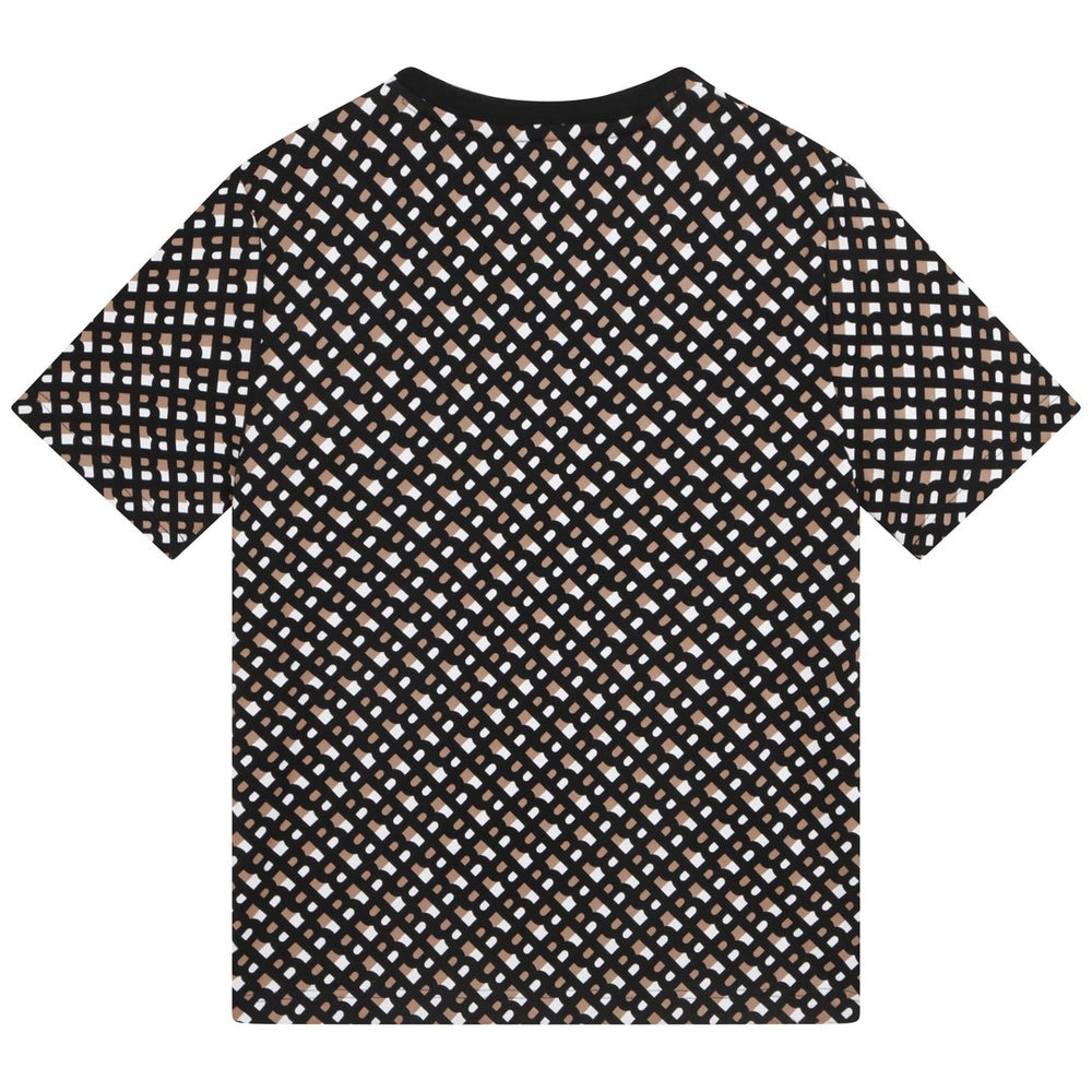 boss-j25o12-m13-Black Monogram Print T-Shirt