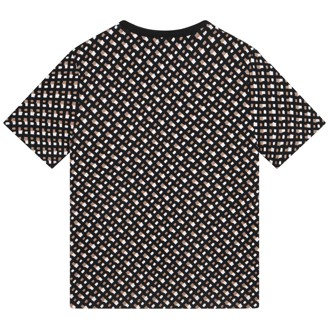 boss-j25o12-m13-Black Monogram Print T-Shirt