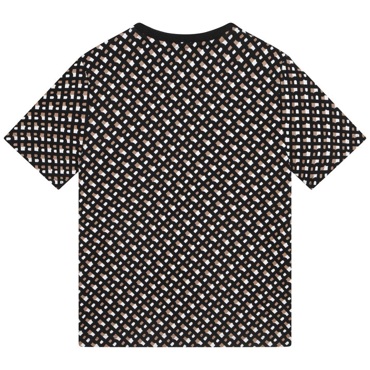 boss-j25o12-m13-Black Monogram Print T-Shirt