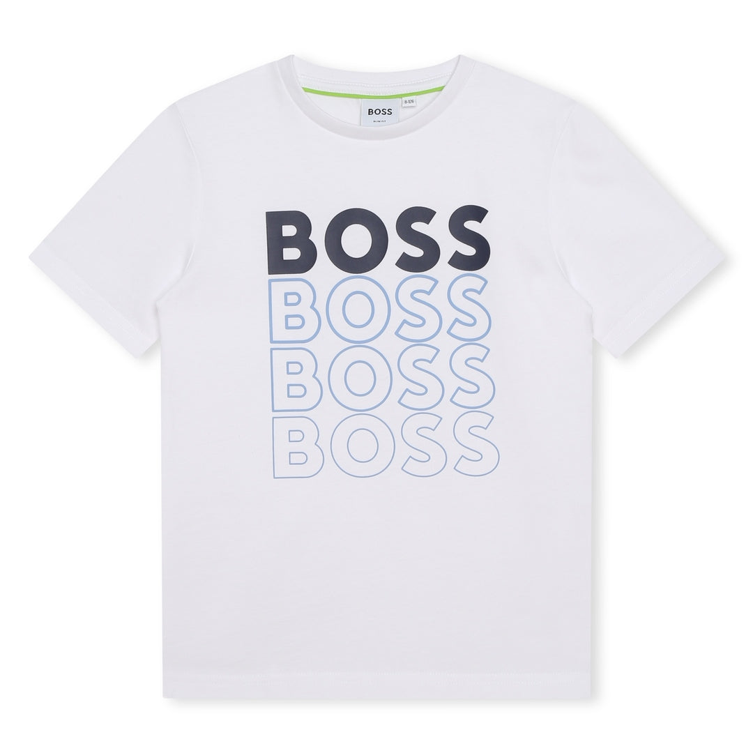 boss-j25o05-10p-White Logo T-Shirt