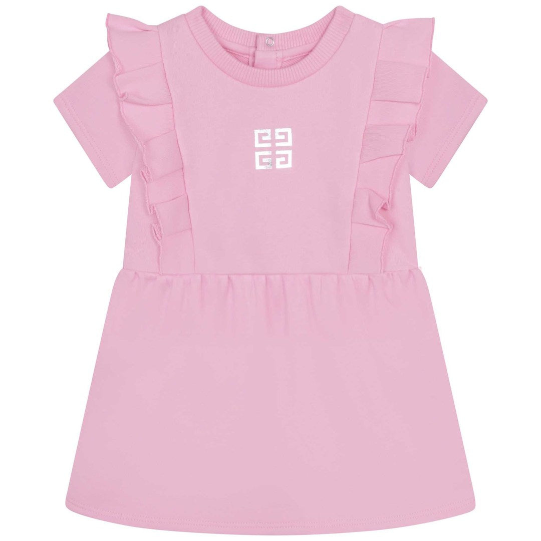 givenchy-h02100-465-bg-Pink 4G Logo Frill Dress