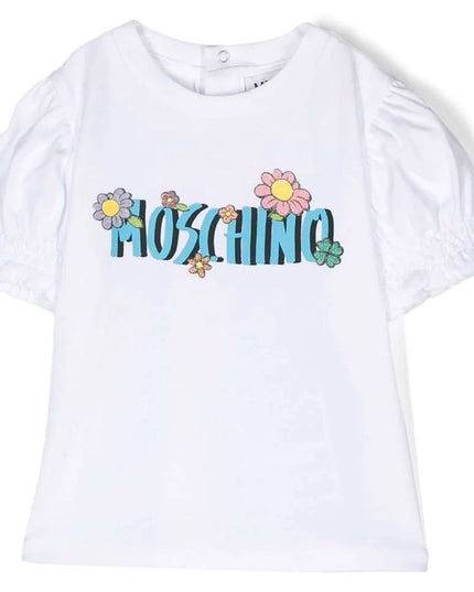 White Floral & Logo T-Shirt