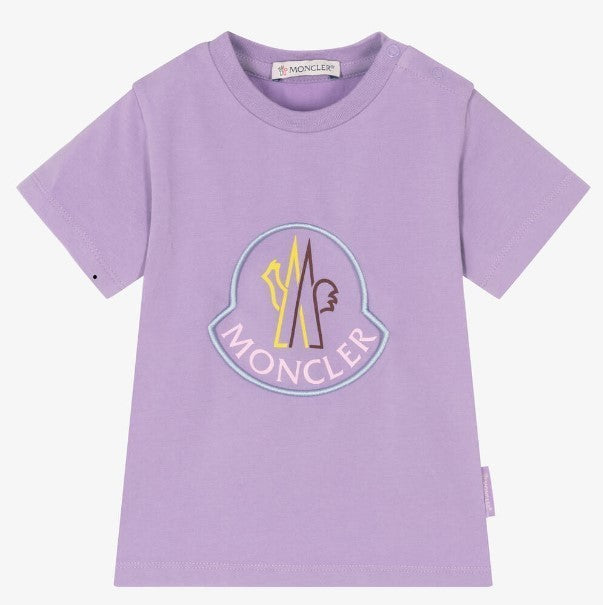 Purple Logo Embroidered Cotton-Blend T-Shirt