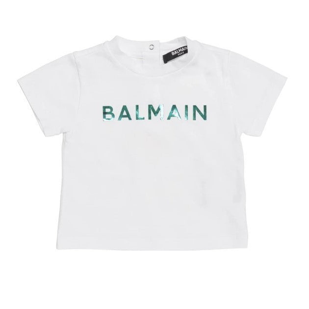 White T-Shirt With Rubberized Logo