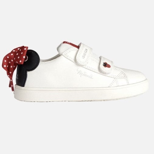 White Kathe Minnie Mouse Bow Sneakers
