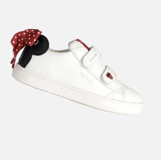 White Kathe Minnie Mouse Bow Sneakers