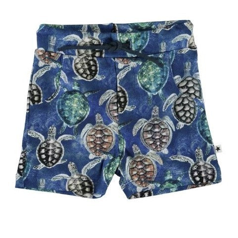 Blue Turtle Print Shorts