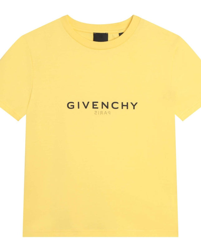 givenchy-h25404-571-kb-Yellow Logo T-Shirt