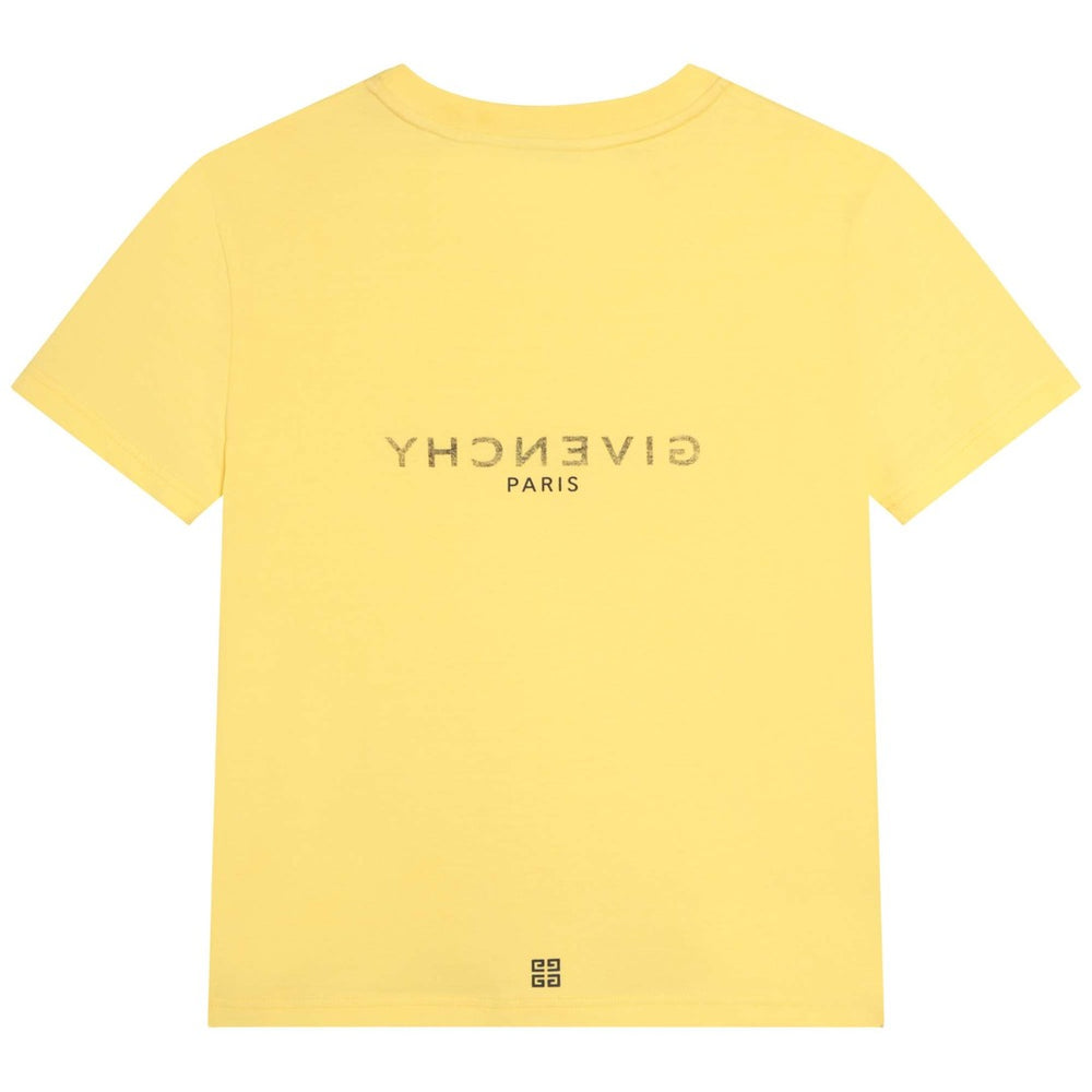 givenchy-h25404-571-kb-Yellow Logo T-Shirt