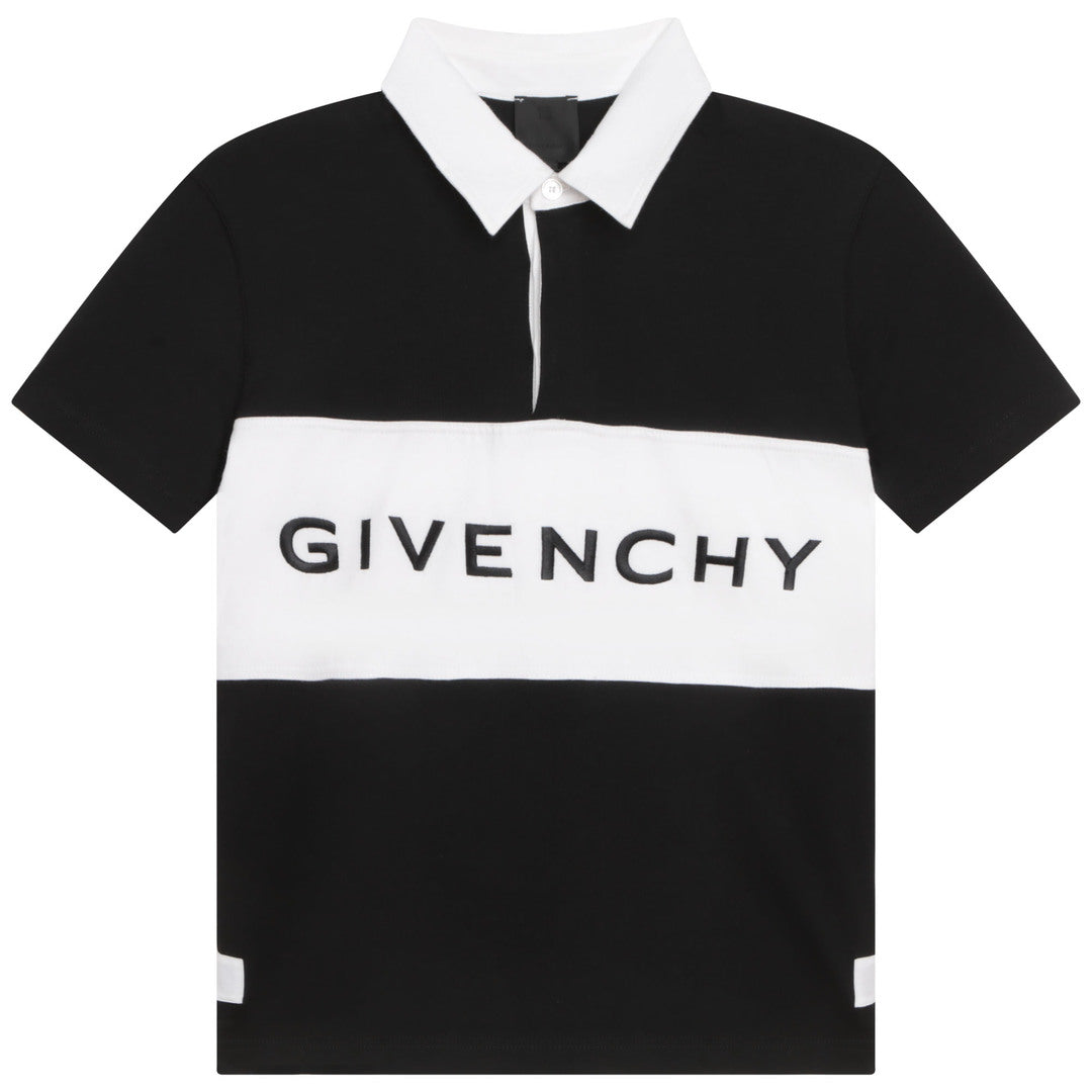 givenchy-h25439-09b-kb-Black & White Logo Polo