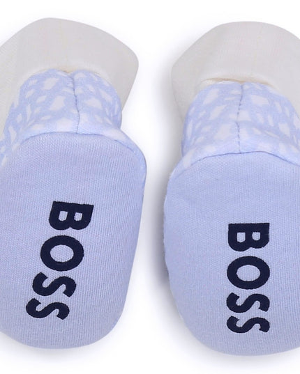 boss-j98394-771-nb-Pale Blue Hat and Booties set