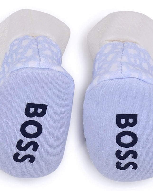 boss-j98394-771-nb-Pale Blue Hat and Booties set