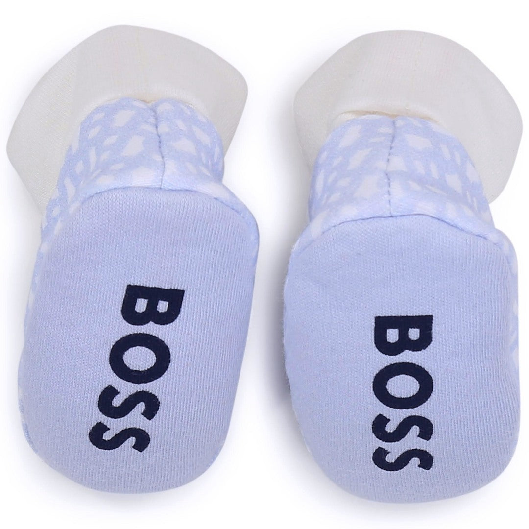 boss-j98394-771-nb-Pale Blue Hat and Booties set