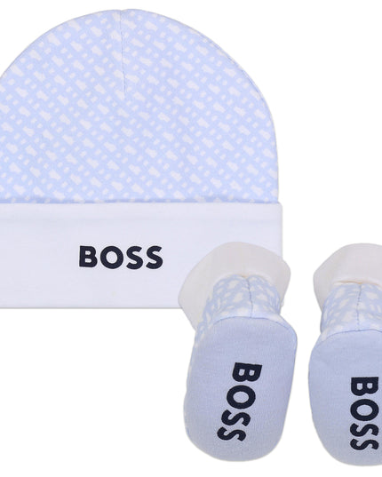 boss-j98394-771-nb-Pale Blue Hat and Booties set