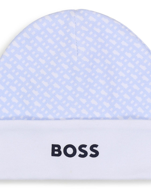 boss-j98394-771-nb-Pale Blue Hat and Booties set