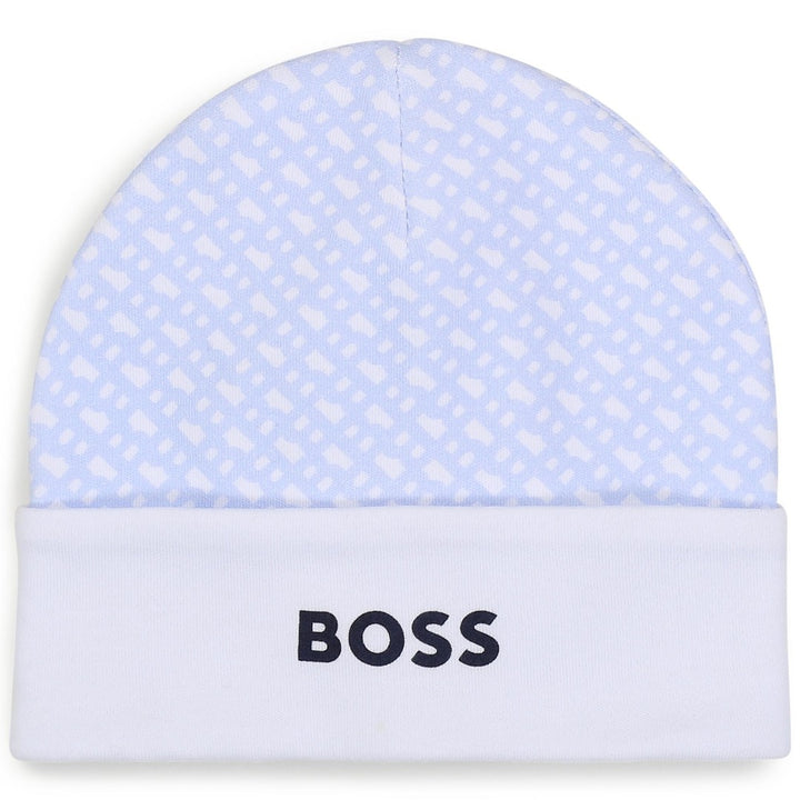 boss-j98394-771-nb-Pale Blue Hat and Booties set