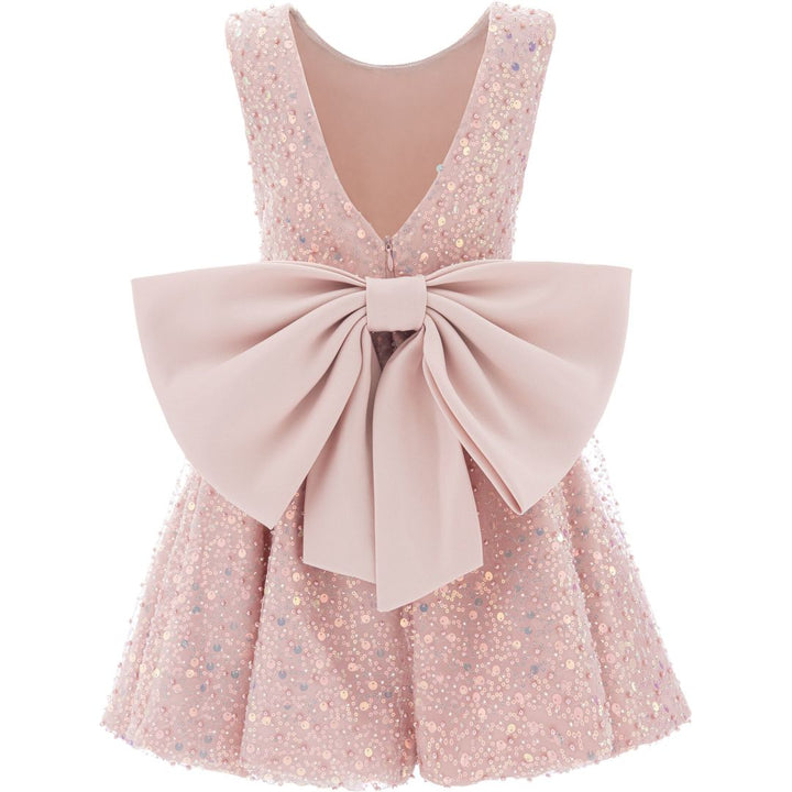 Pink Peach Ainsley Sequin Bow Dress