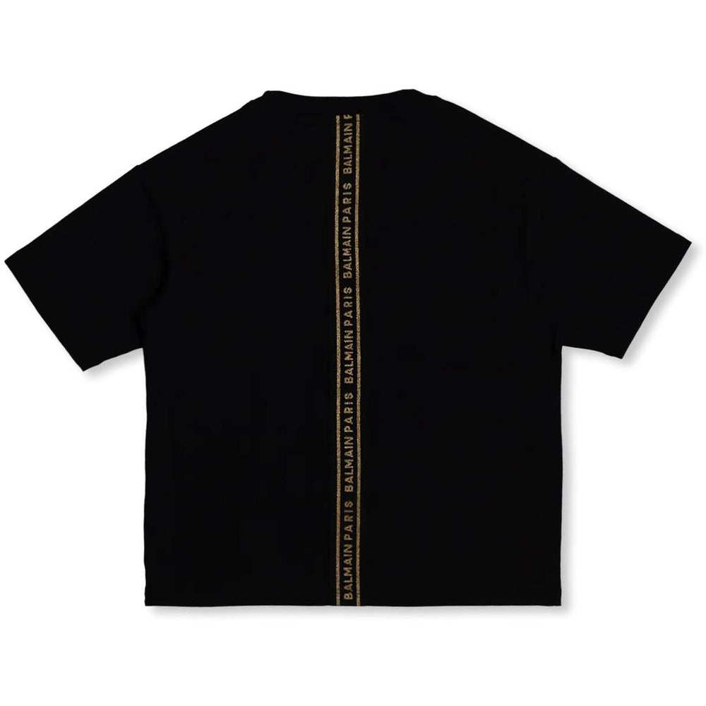 balmain-Black Logo T-Shirt-bt8q91-z0116-930or