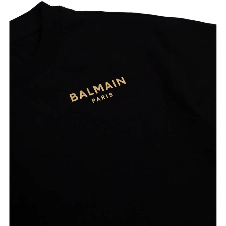 balmain-Black Logo T-Shirt-bt8q91-z0116-930or