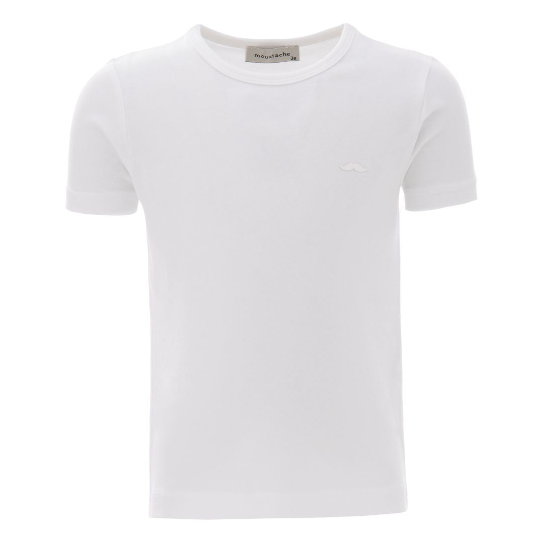 White Solid Cotton T-Shirt