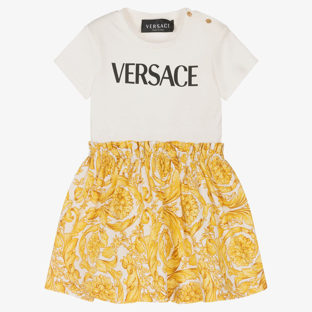 versace-1000354-1a04782-6w090-Barocco Cotton Jersey Dress