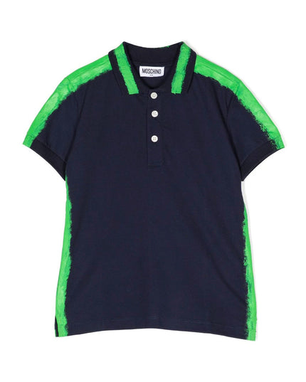 moschino-Navy Blue Logo Polo-hom03y-lfa03-40016
