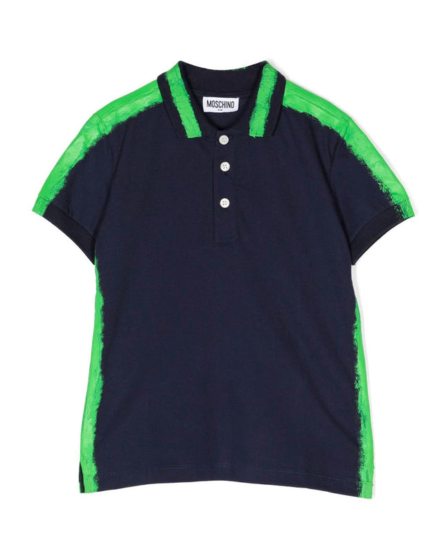 moschino-Navy Blue Logo Polo-hom03y-lfa03-40016