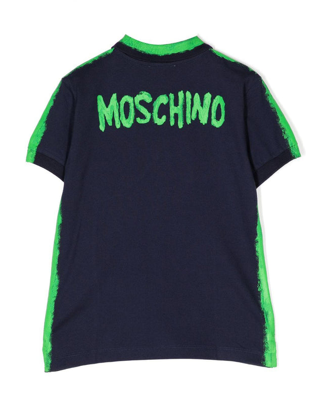 moschino-Navy Blue Logo Polo-hom03y-lfa03-40016