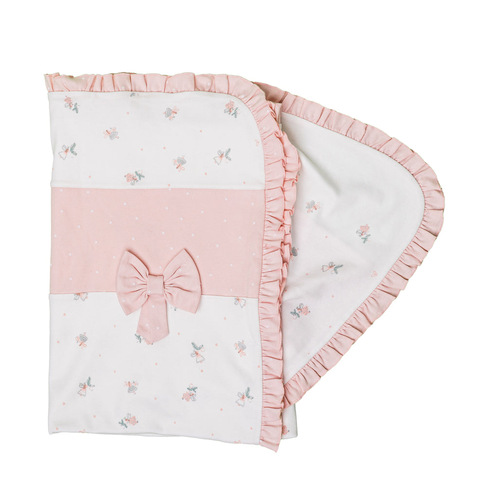 andywawa-ac23162-White & Pink Baby Blanket