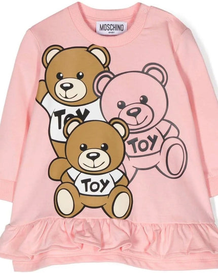 moschino-Pink Three Bear Print Dress-mdv0ax-lca58-50209