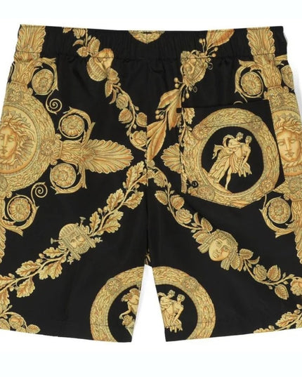 versace-Black Maschera Baroque Swim Shorts-1000271-1a07537-5b000