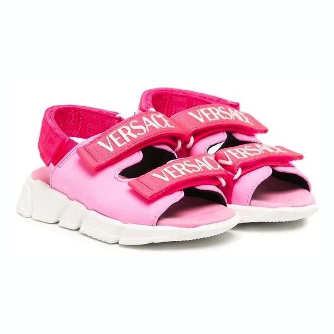versace-1008521-1a06105-2pi10-Pink Logo Sandal