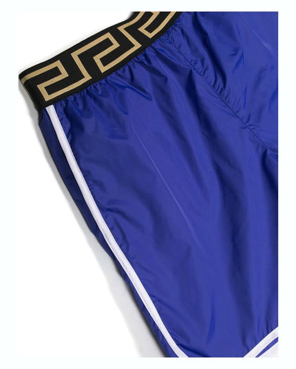 versace-1005433-1a06965-1ue60-Greca-Waistband Detail Swim Shorts