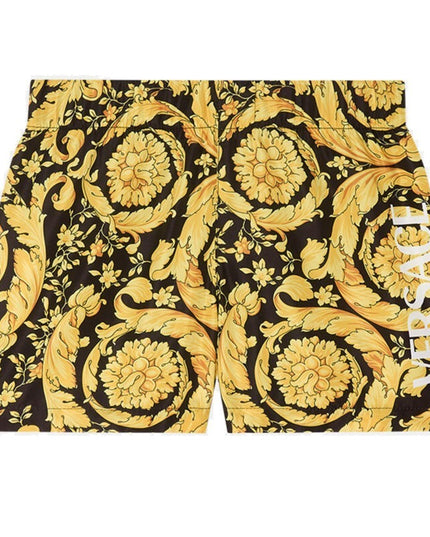 versace-1000281-1a02640-5b000-Gold Barocco Swim Shorts